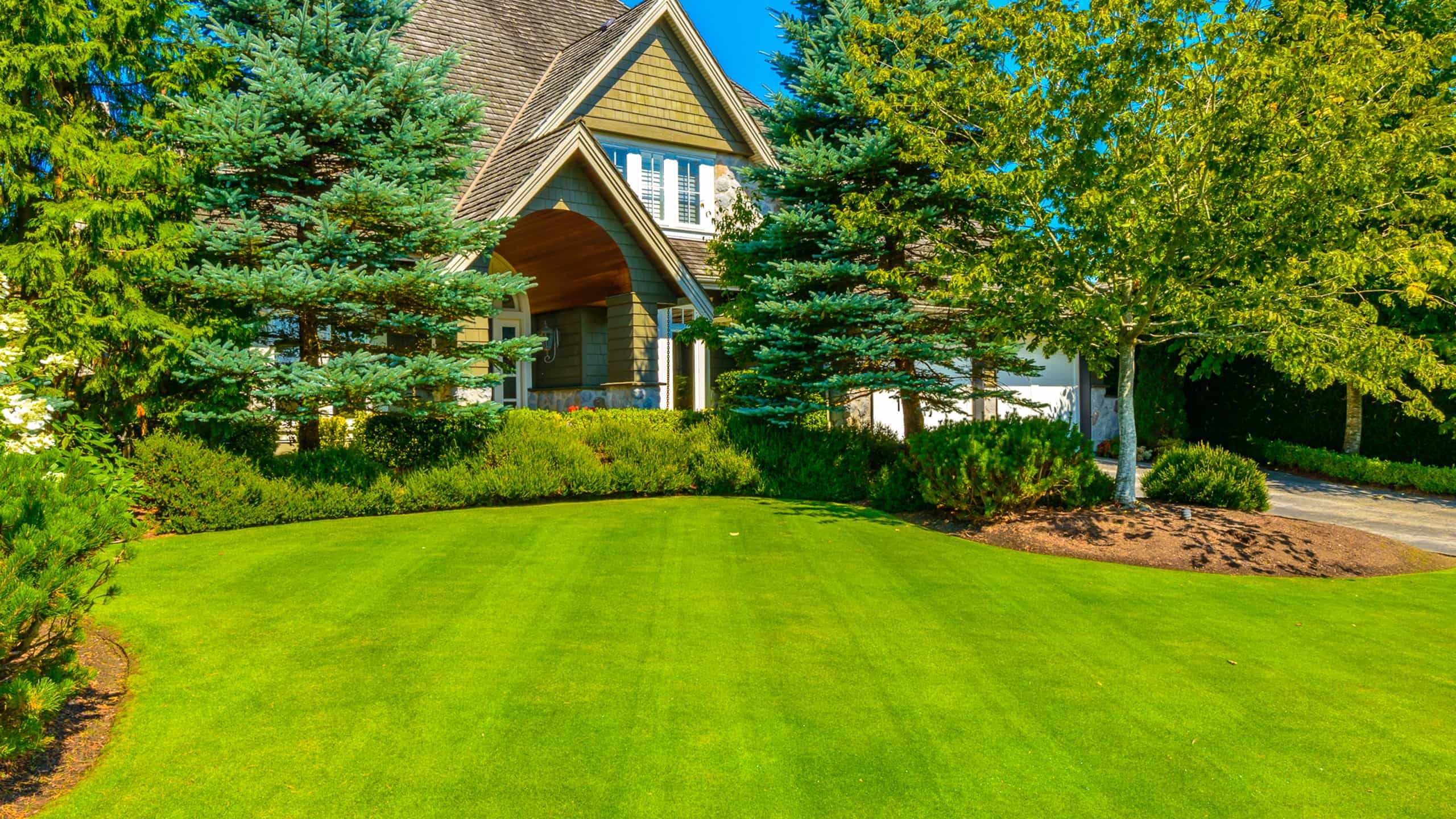 a house with a nice lawn